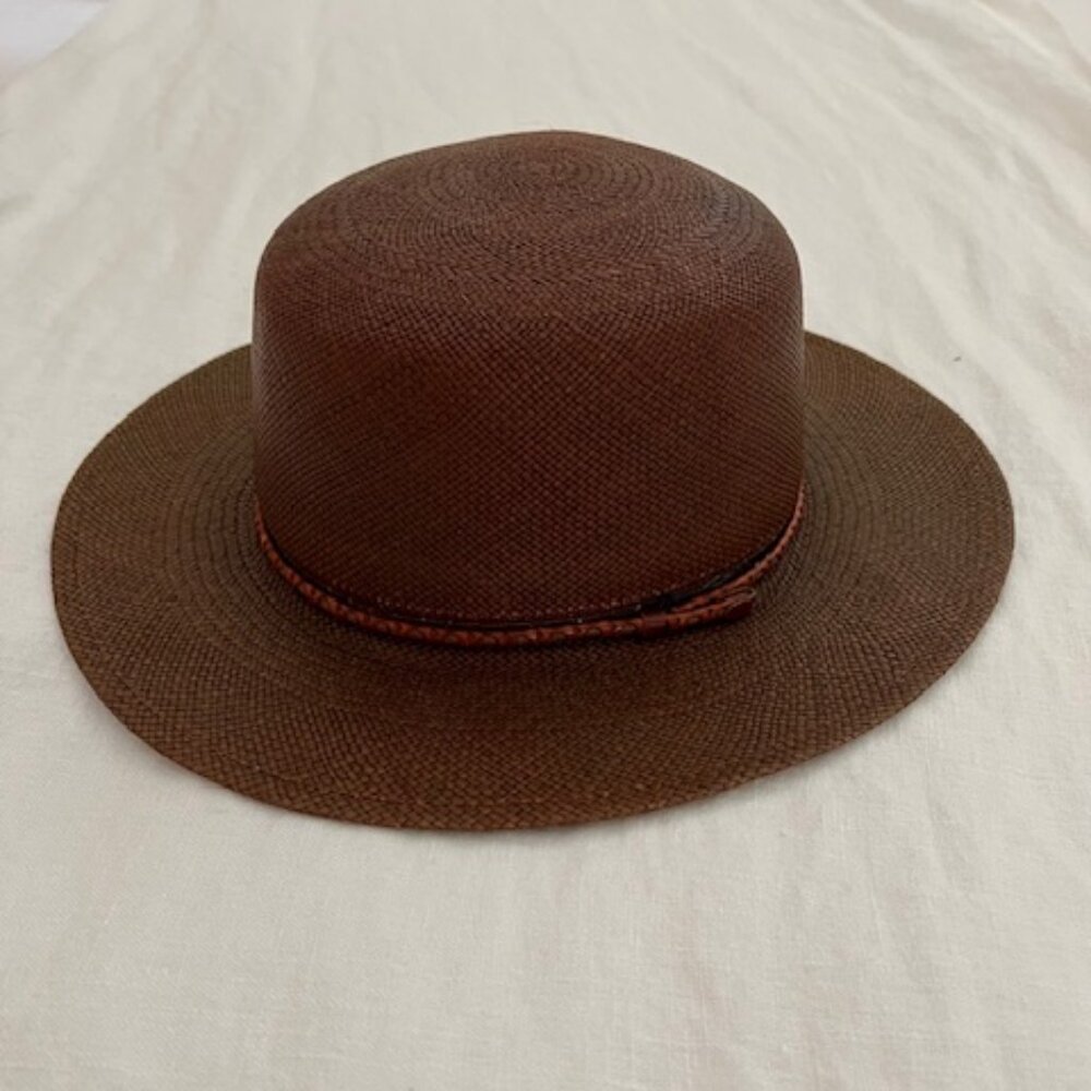 Goorin Bros Chocolate Brown Straw Hat - Small NEW